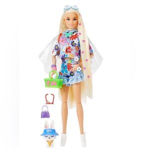 Barbie Extra Doll with Pet Bunny 🐰🌼💖